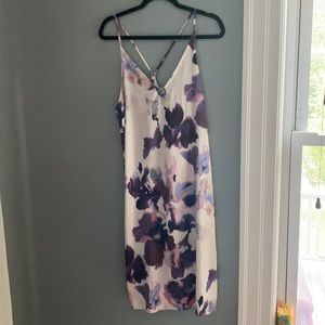 Purple and white slip dress